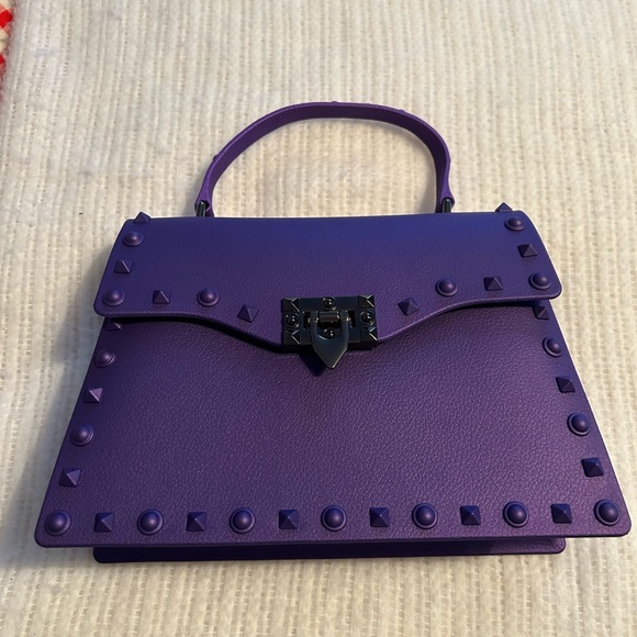 Deluxity Handbags - NWOT Vibrant Purple Studded Jelly  Shoulder/Satchel